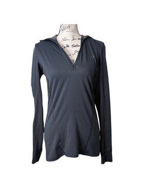 Kari Traa Womens Size M Base Layer 1/4 Zip Top Long Sleeve Hoodie Lightweight